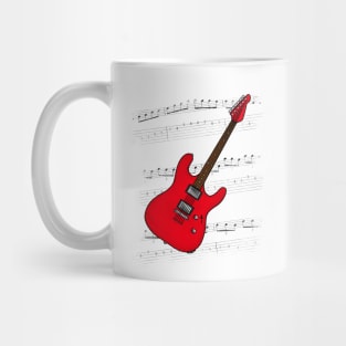 Guitar Tab Electric Guitarist Music Notation Musician (Red) Mug